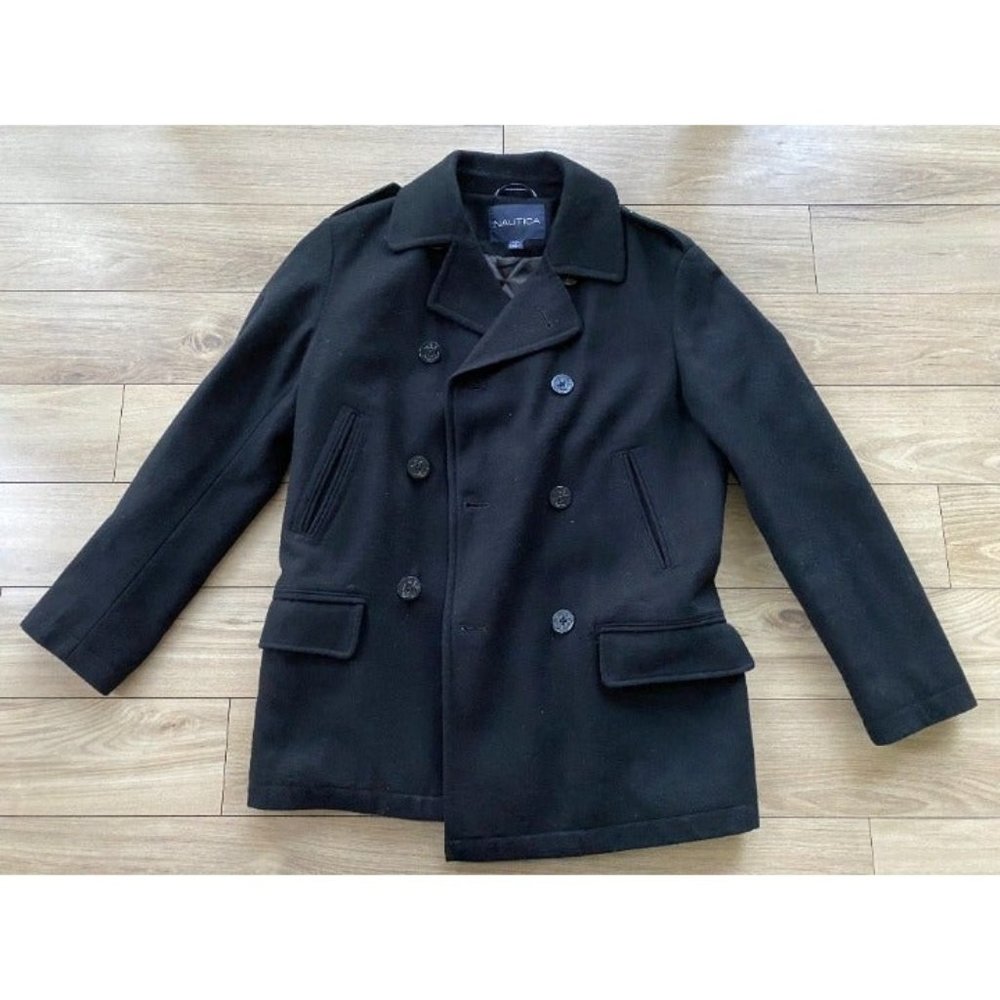 Nautica Three-Button Double Breasted Peacoat (Small)